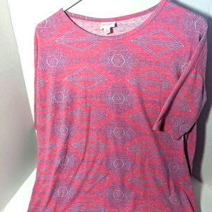 LulaRoe XS Irma Tunic Pink & Purple Tribal